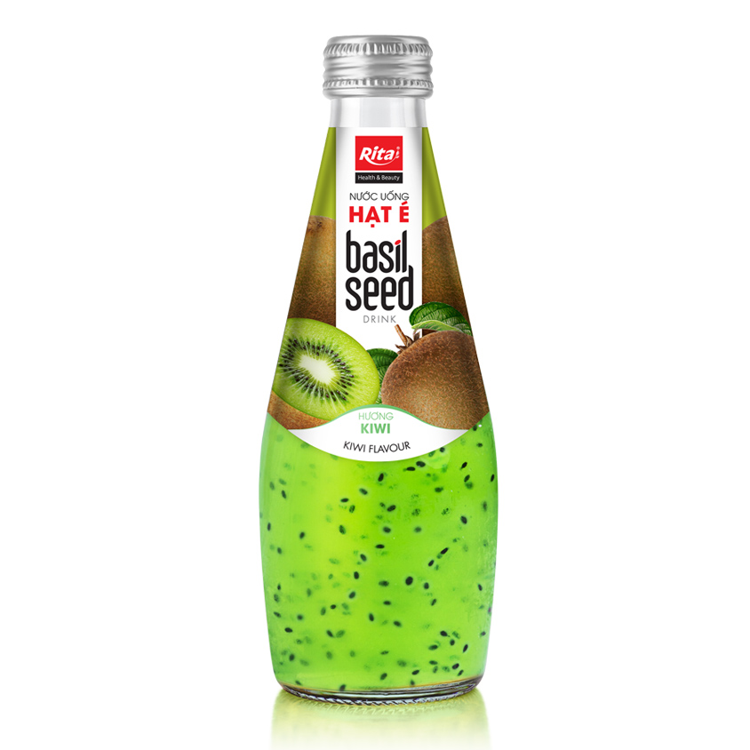 Basil Seed Drink With Kiwi Flavor 290ml Glass Bottle